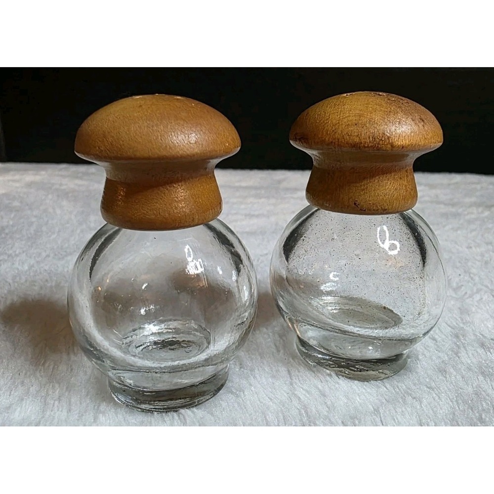 Irice NY Glass Salt & Pepper Shakers Round Ball Shape